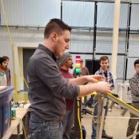 Jared Bergeron lines vehicles up to race